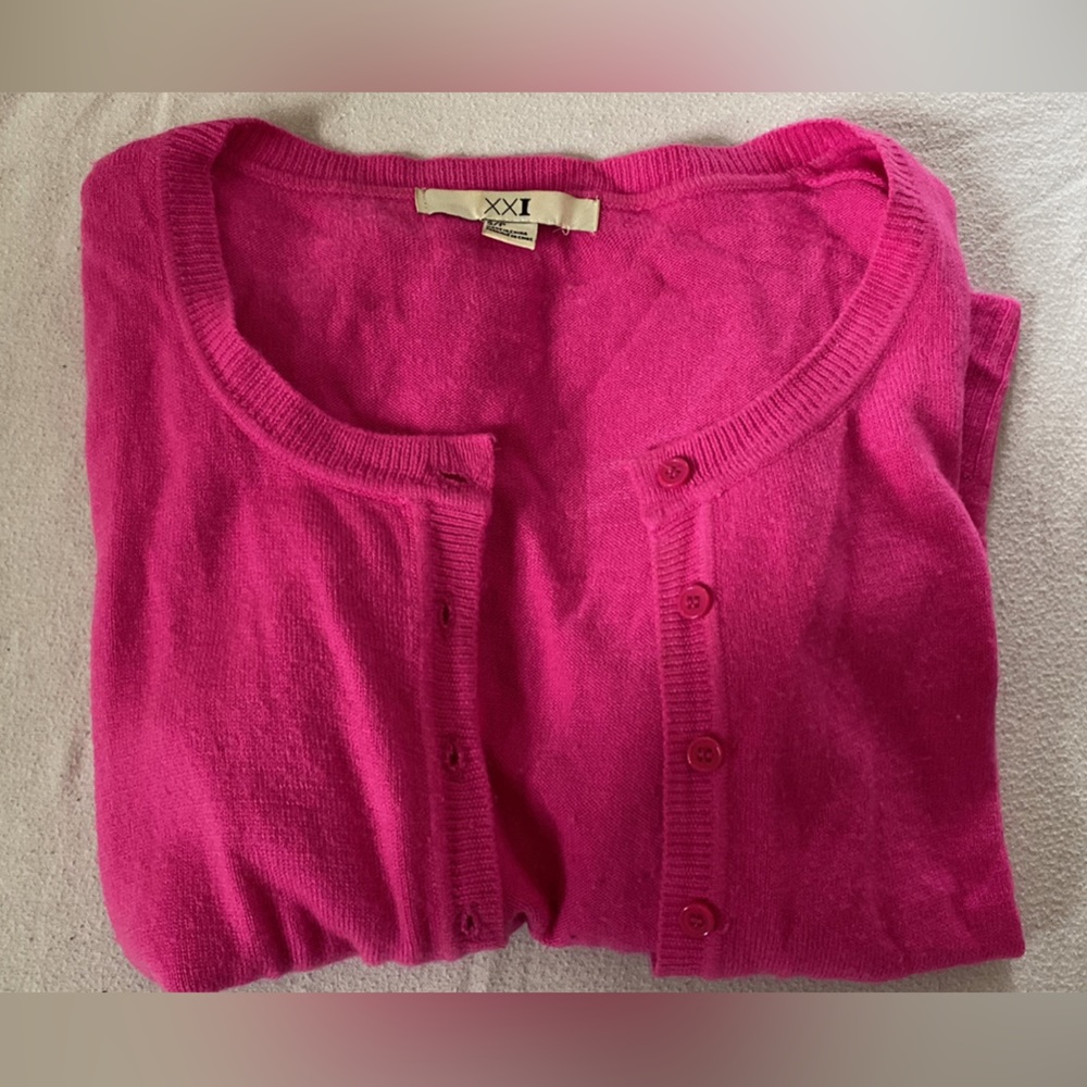 Pink 3/4 sleeve cardigan